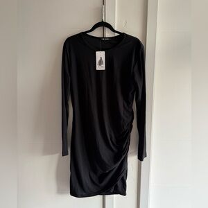 BTFBM Black Dress with Ruched Wide Detail